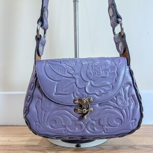 Patricia Nash Tooles Leather Shoulder Bag Light Purple or Lilac